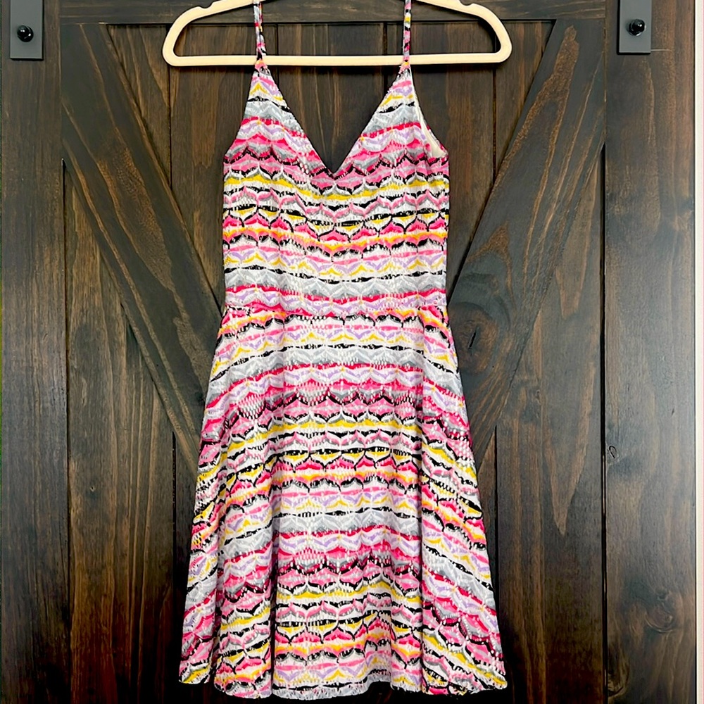 Multicolor Faux Missoni Mini Dress